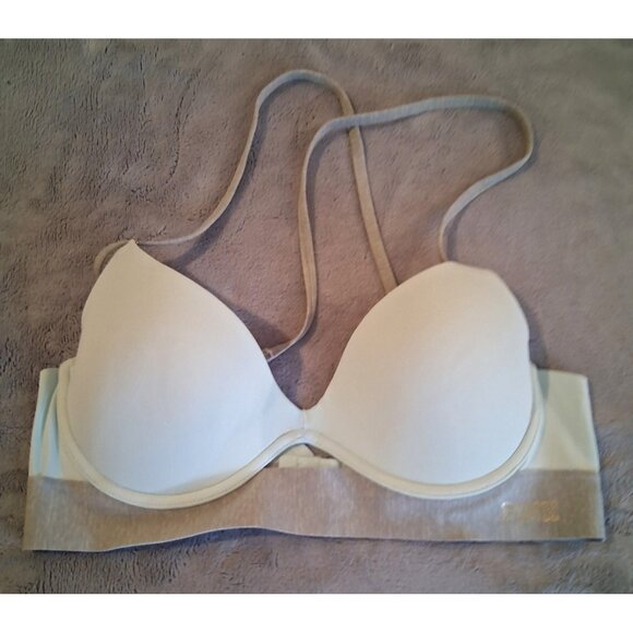 Victoria’s Secret PINK Bonded Scoop Push-Up Bra Gray Green Cut-Out Size Large - Picture 1 of 4